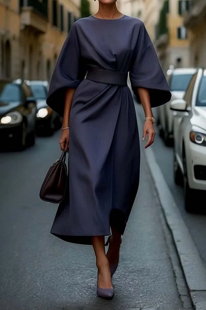 Women's Lantern Sleeve Midi Dress