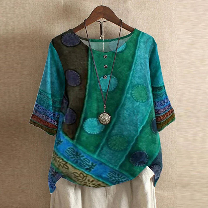 Women's Retro Floral Blouse