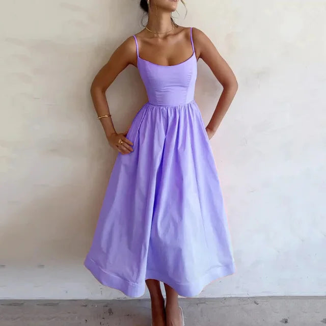 Women's Wedding Guest Scoop Neck Dress