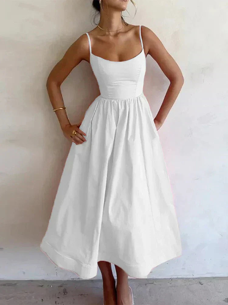 Women's Wedding Guest Scoop Neck Dress