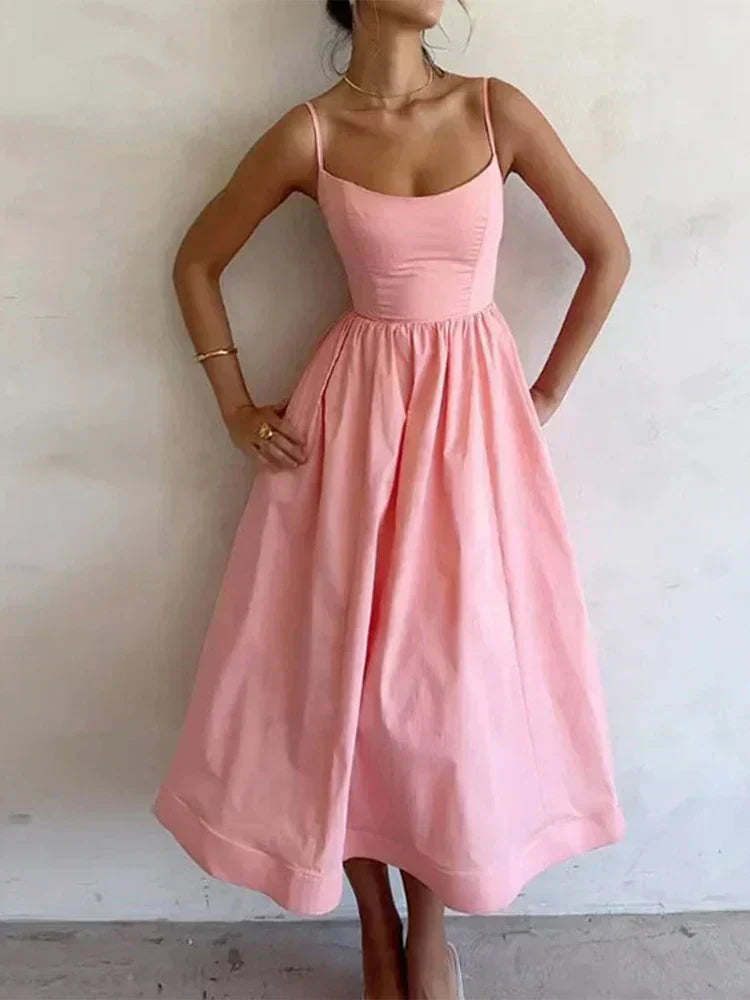 Women's Wedding Guest Scoop Neck Dress
