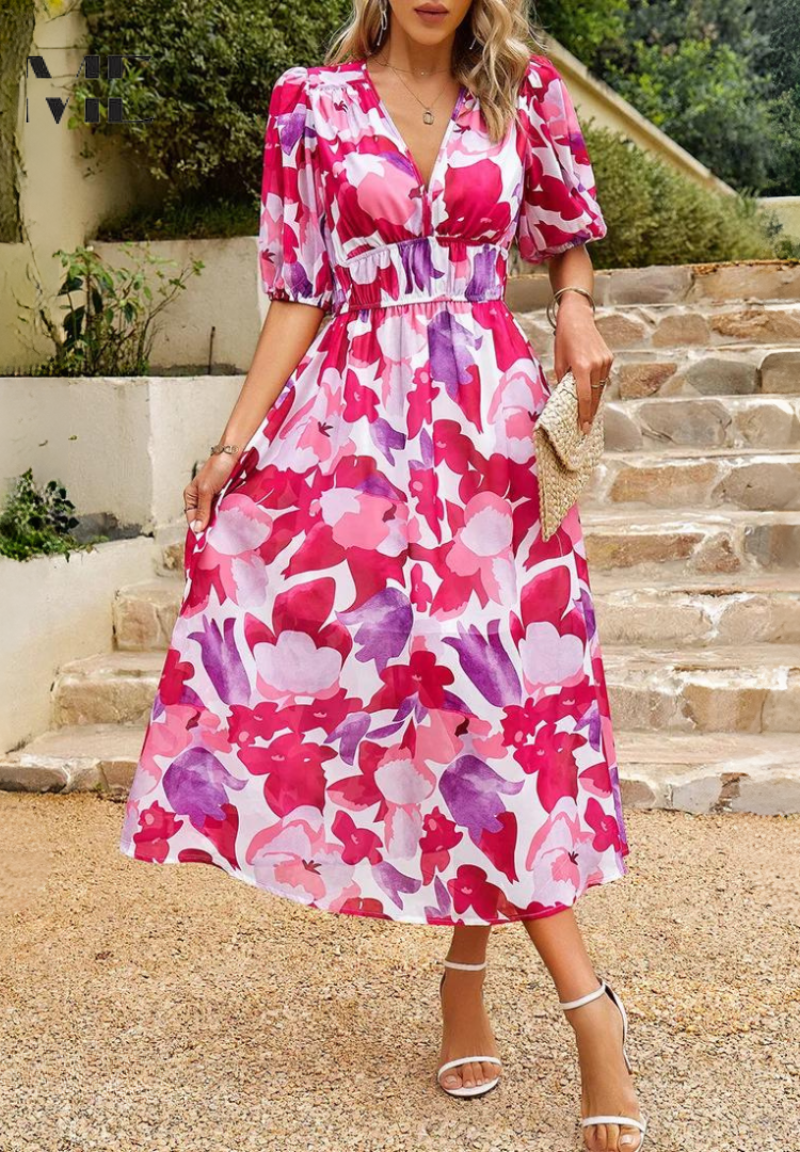 Women's Botanical Midi Dress