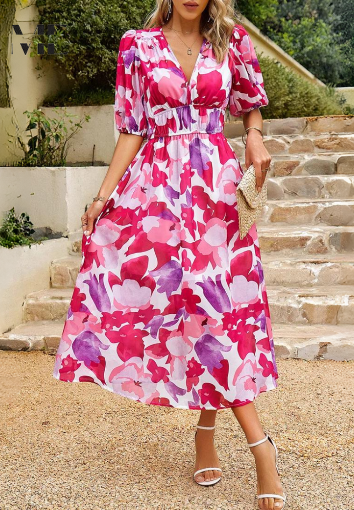 Women's Botanical Midi Dress
