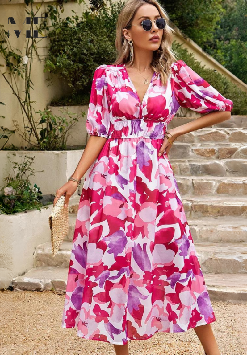Women's Botanical Midi Dress