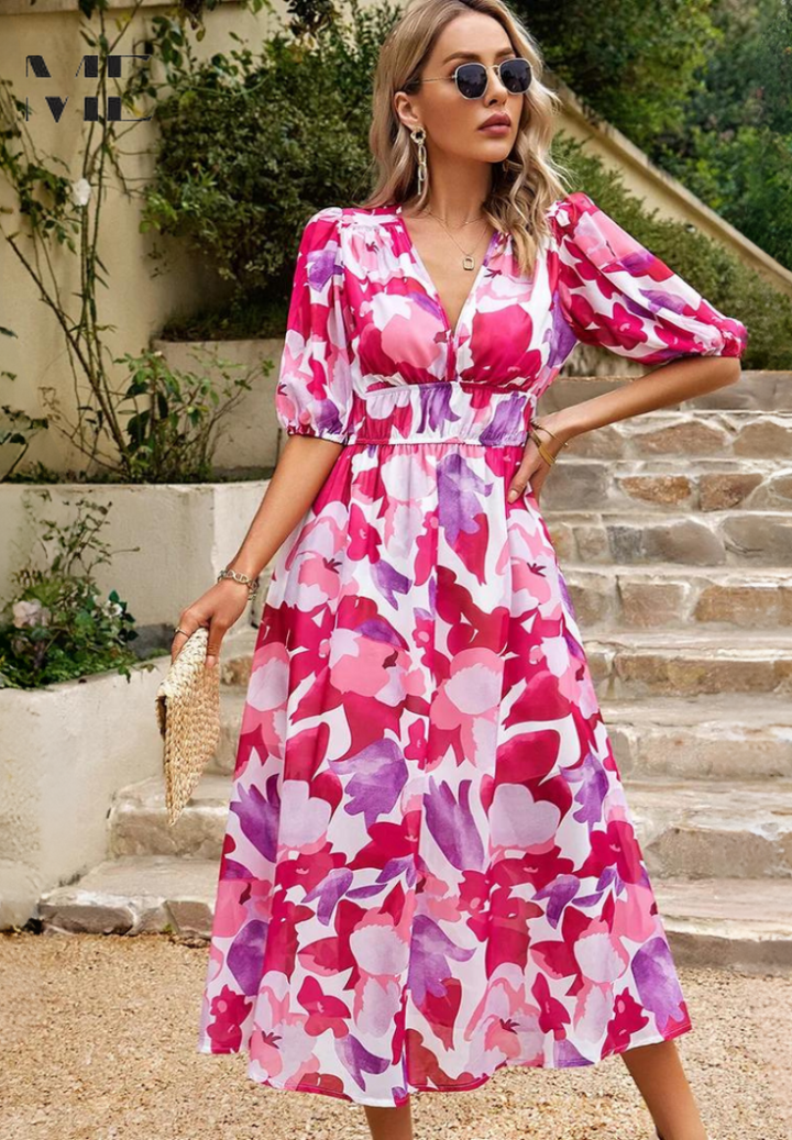 Women's Botanical Midi Dress