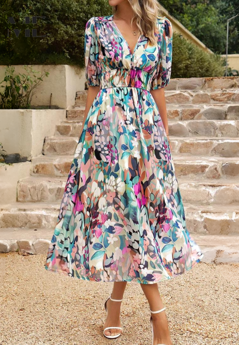 Women's Botanical Midi Dress