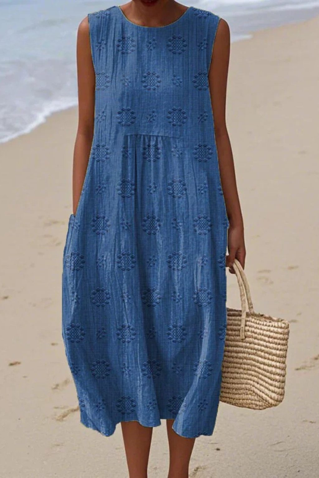 Women's Embroidered Midi Dress