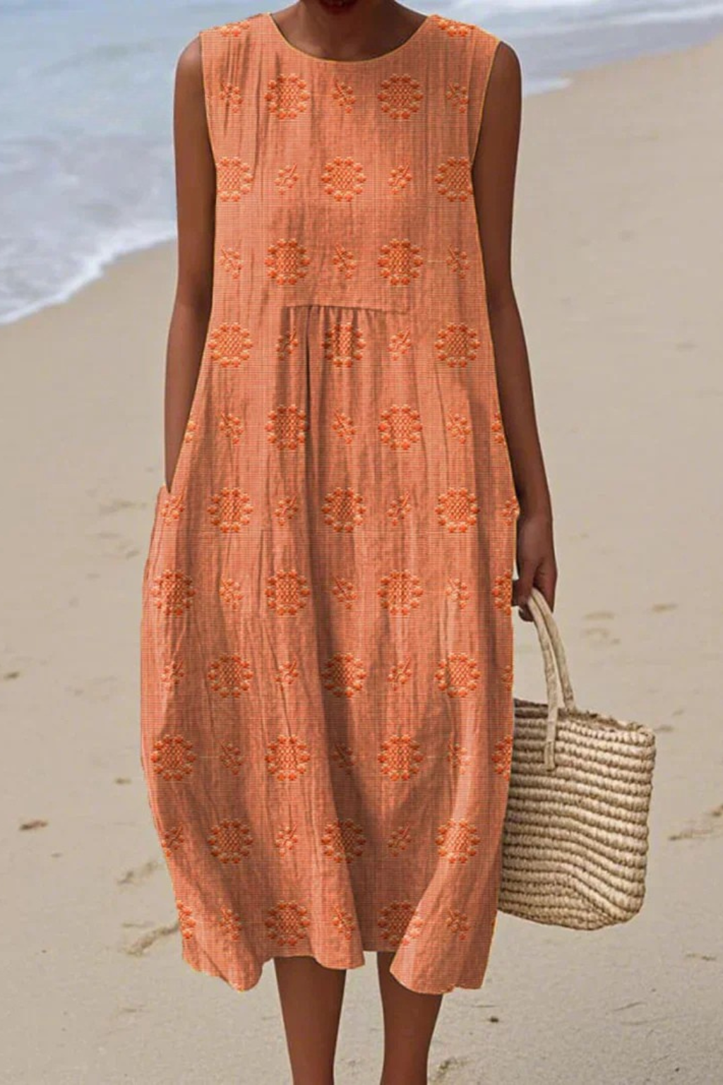 Women's Embroidered Midi Dress