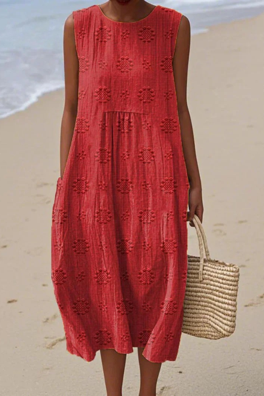 Women's Embroidered Midi Dress