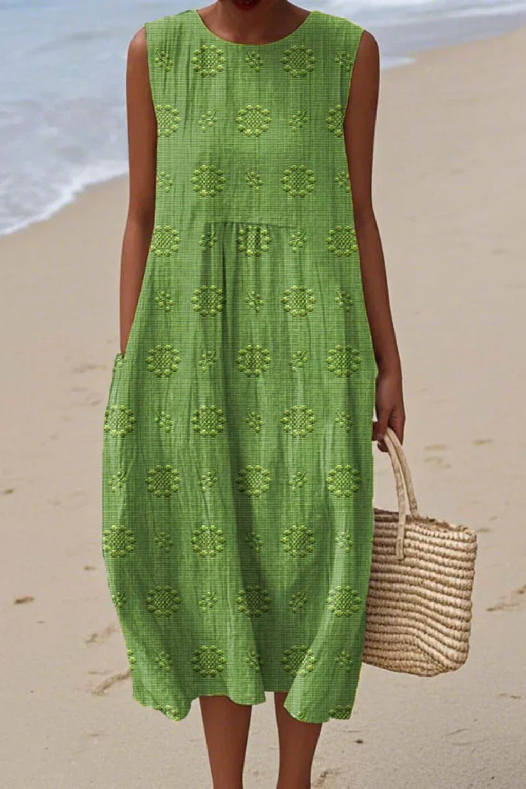 Women's Embroidered Midi Dress