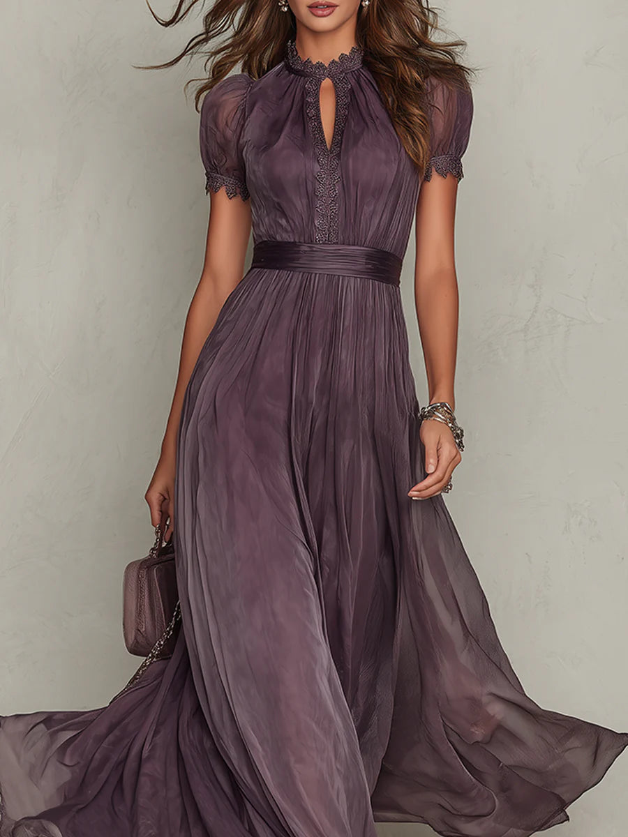 Women's Vintage Chiffon Maxi Dress