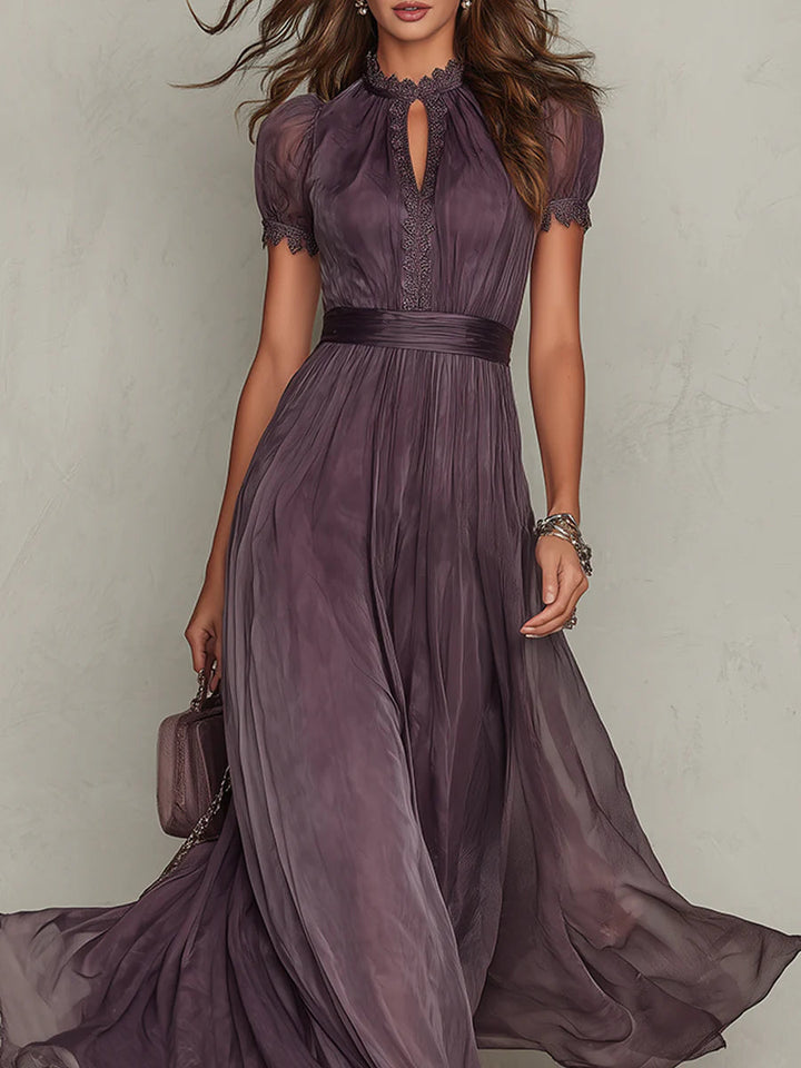 Women's Vintage Chiffon Maxi Dress