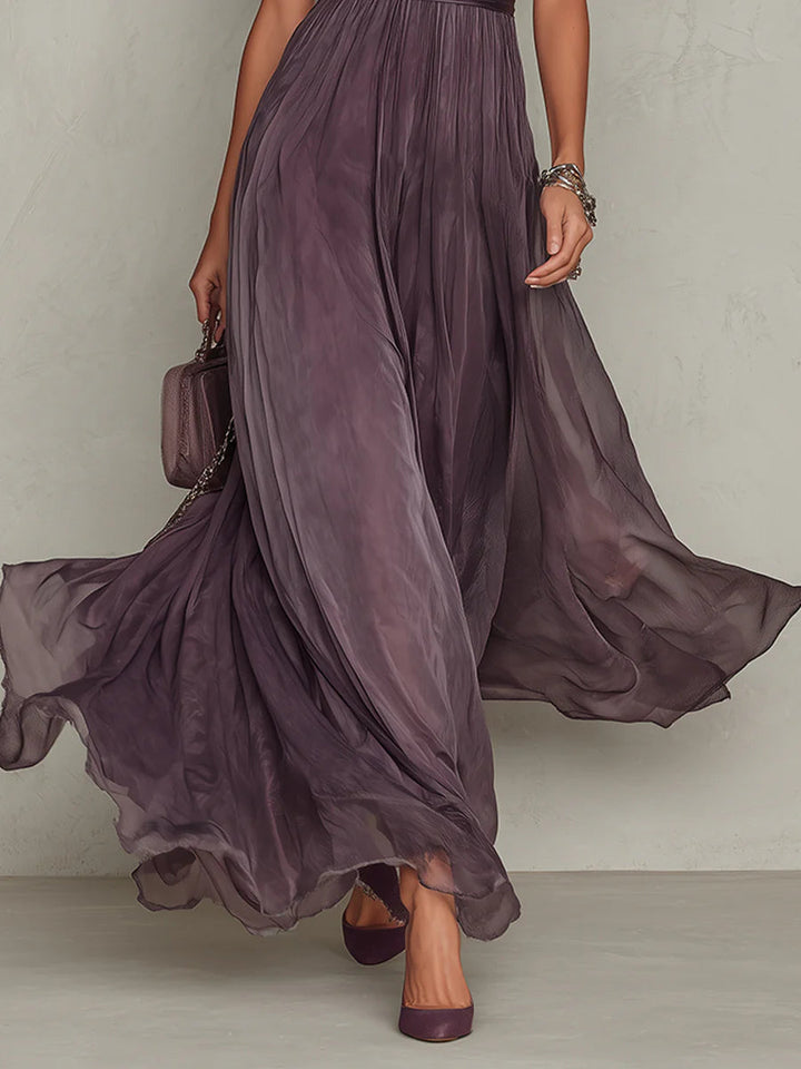 Women's Vintage Chiffon Maxi Dress