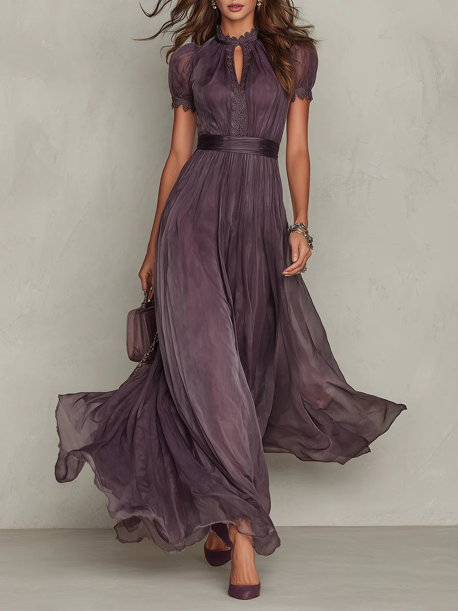 Women's Vintage Chiffon Maxi Dress