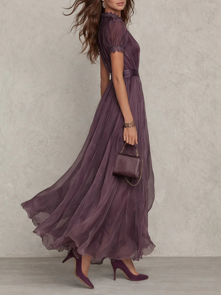 Women's Vintage Chiffon Maxi Dress