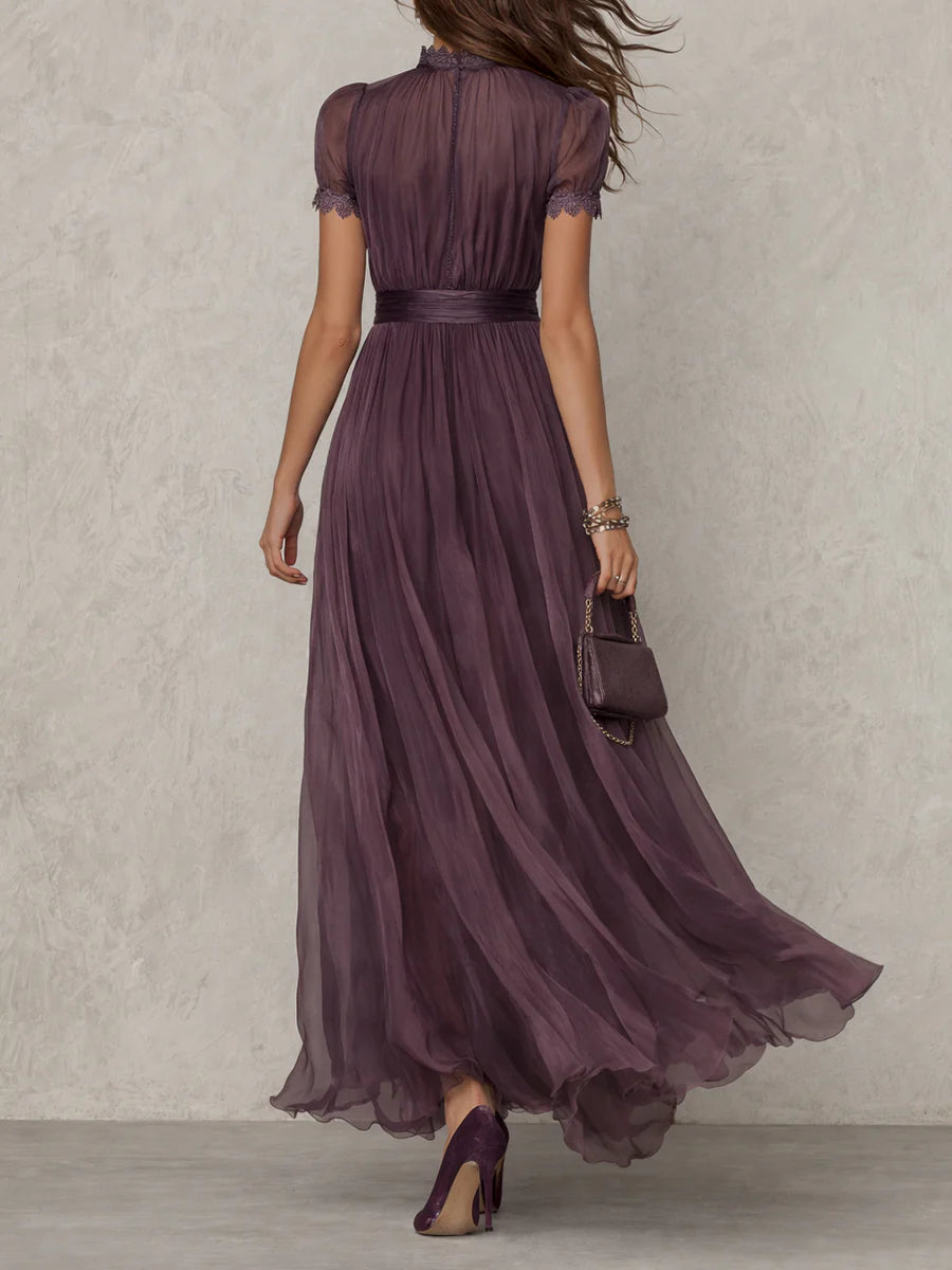 Women's Vintage Chiffon Maxi Dress