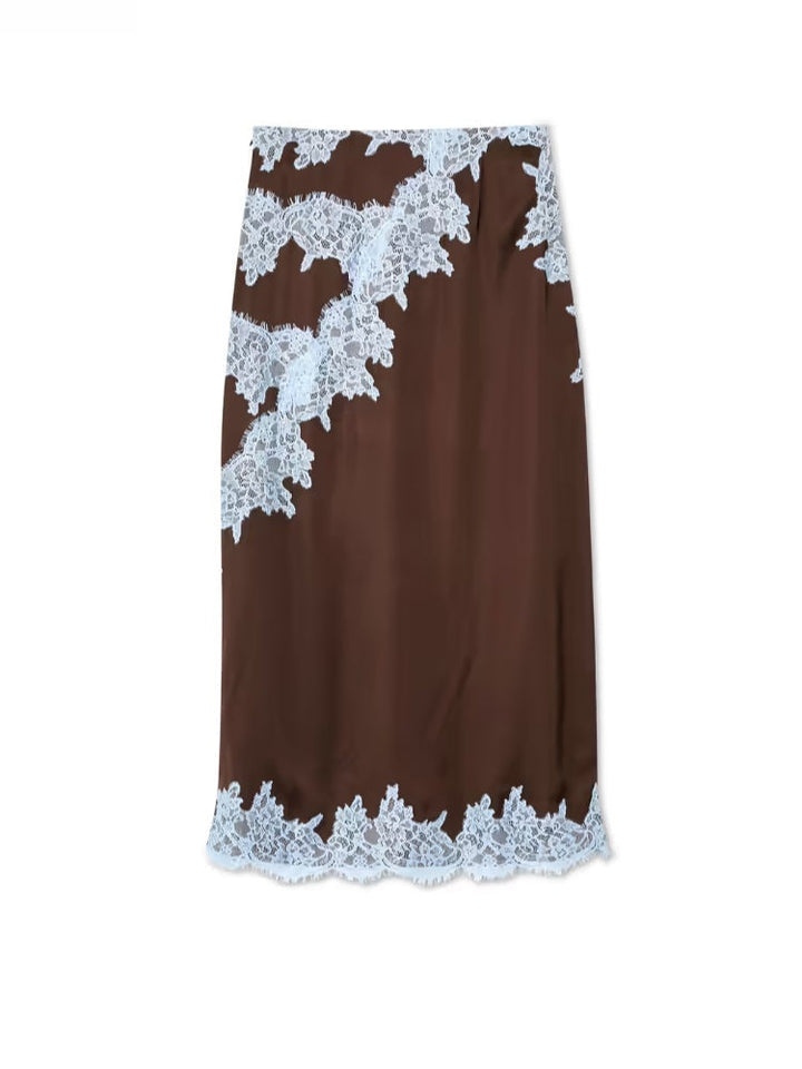 Women's Lace Panel Two-Piece Skirt Set Elegant Occasion