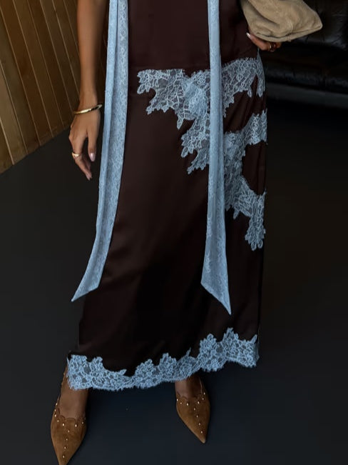 Women's Lace Panel Two-Piece Skirt Set Elegant Occasion