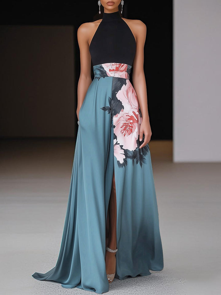 Women's Floral A-Line Maxi Dress