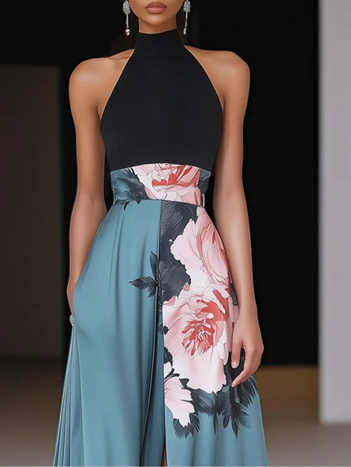Women's Floral A-Line Maxi Dress