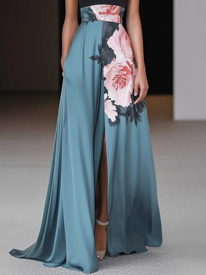 Women's Floral A-Line Maxi Dress
