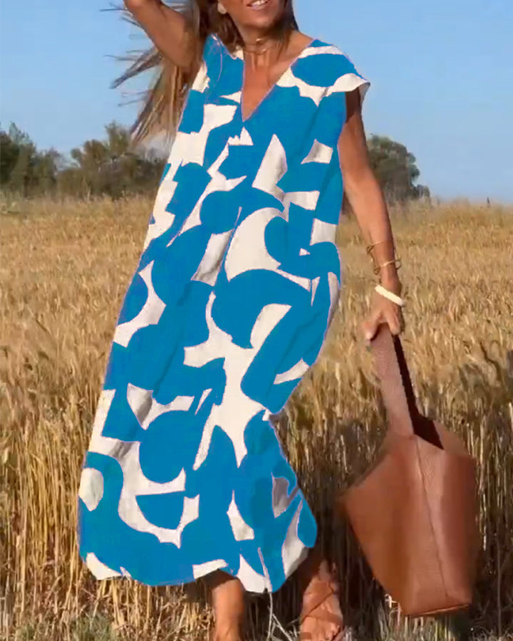 Women's Abstract Print Maxi Dress