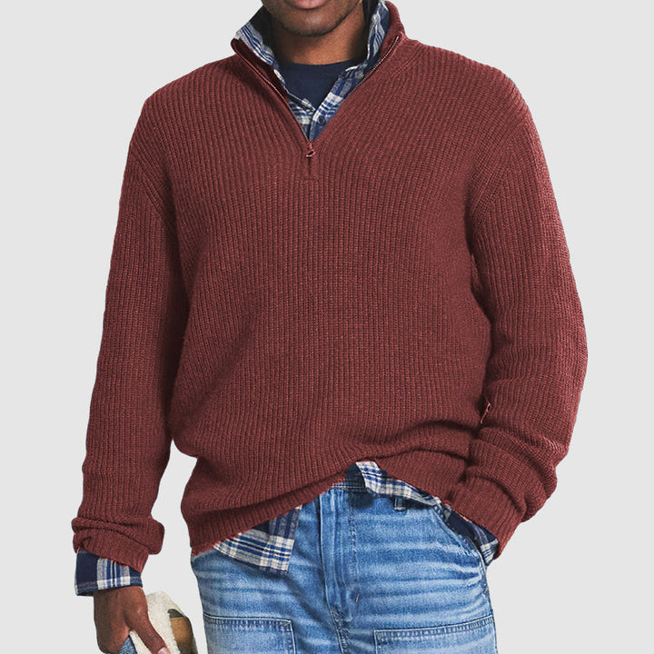 Business-casual zip sweater for men