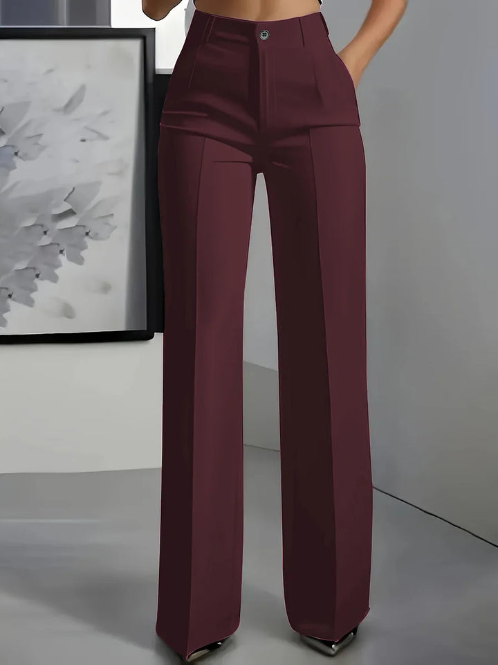 Women's High Waist Wide Leg Trousers Straight Cut
