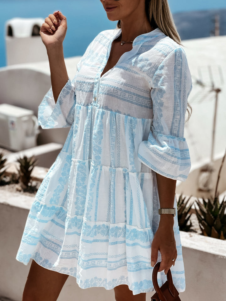 Flowy boho ruffle dress for women