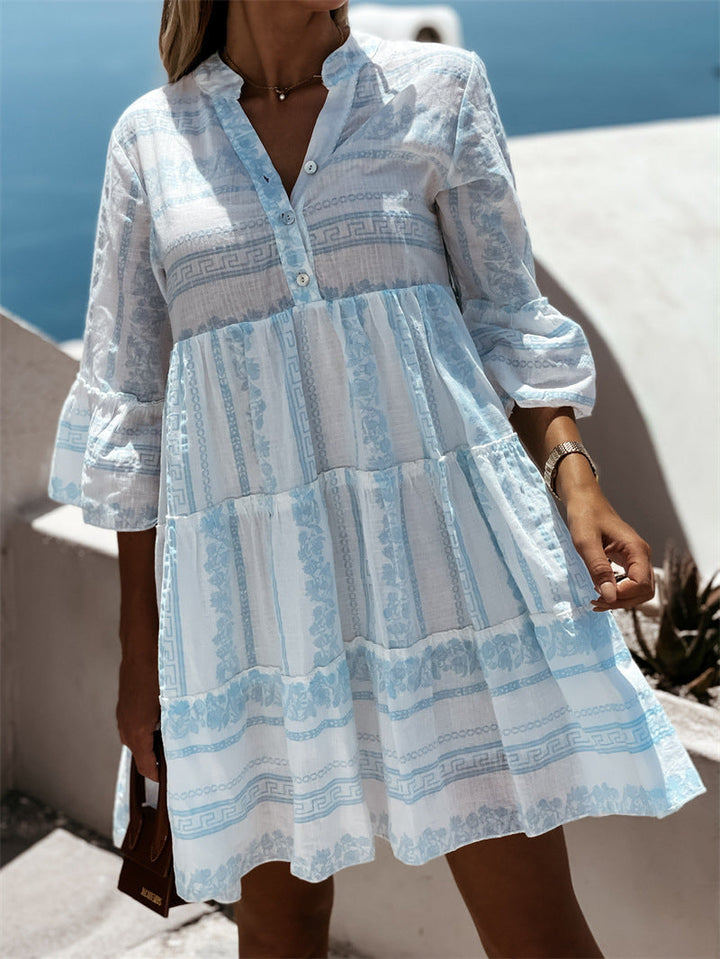 Flowy boho ruffle dress for women