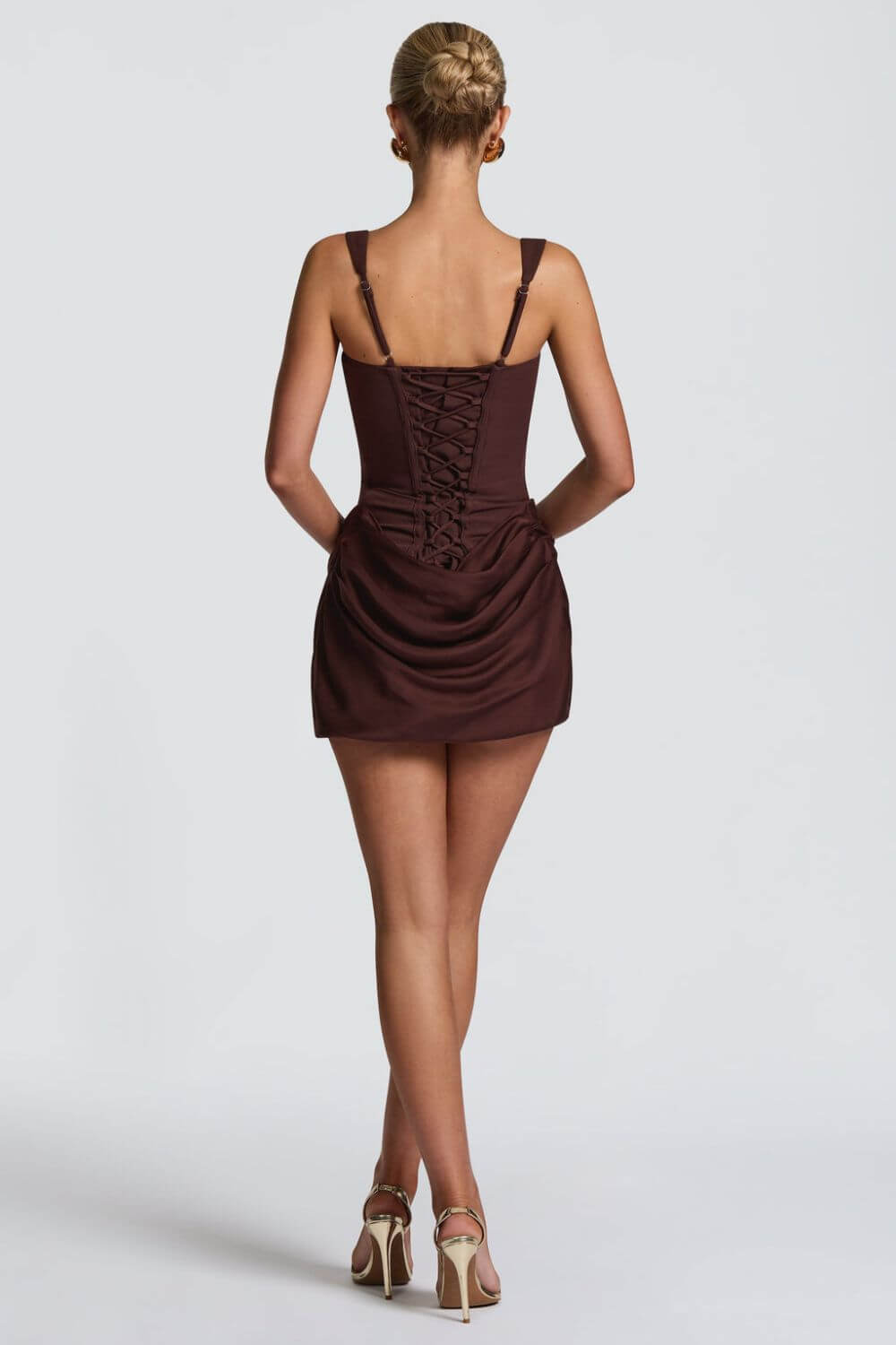 Women's Square Neck Corset Mini Dress