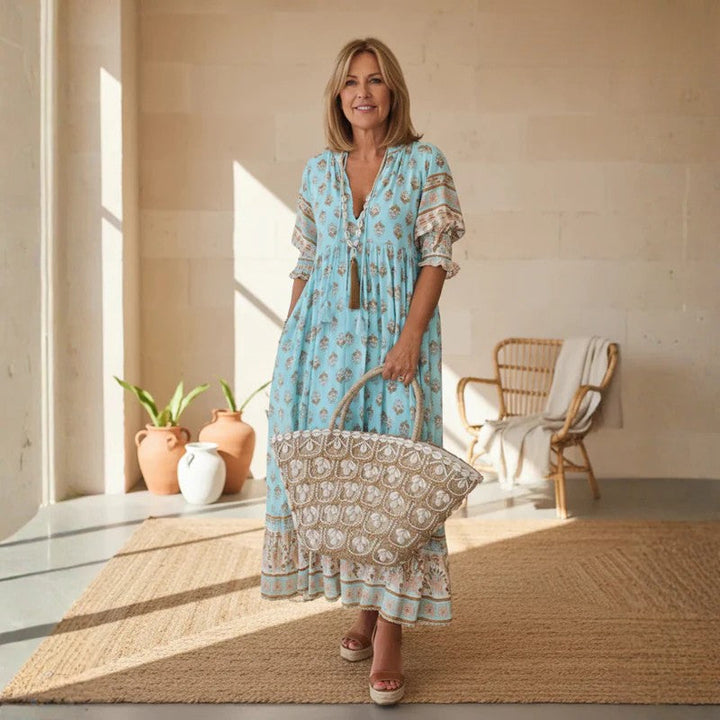 Women's Boho Tassel Midi Dress