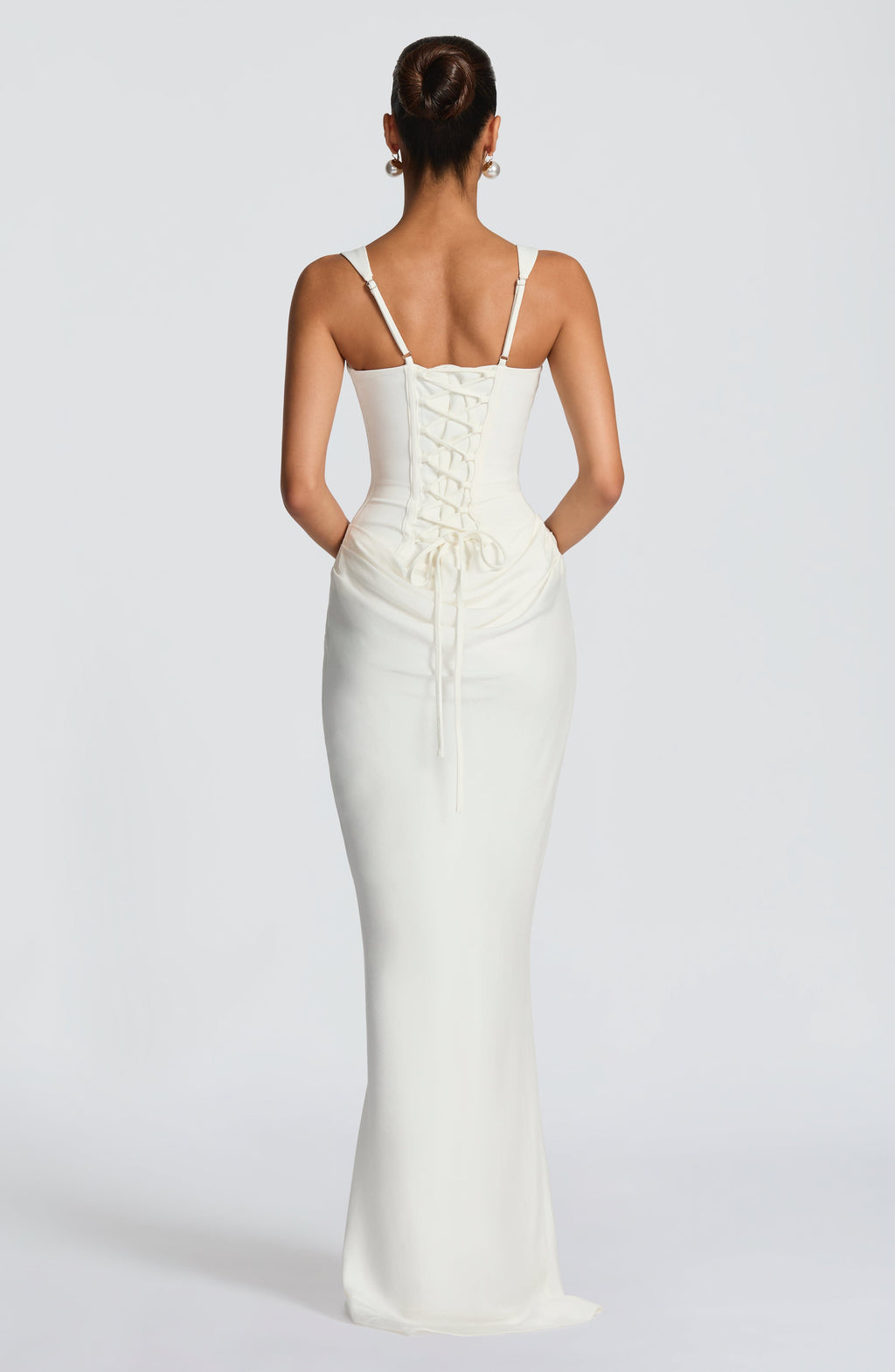 Women's Draped Satin Maxi Gown