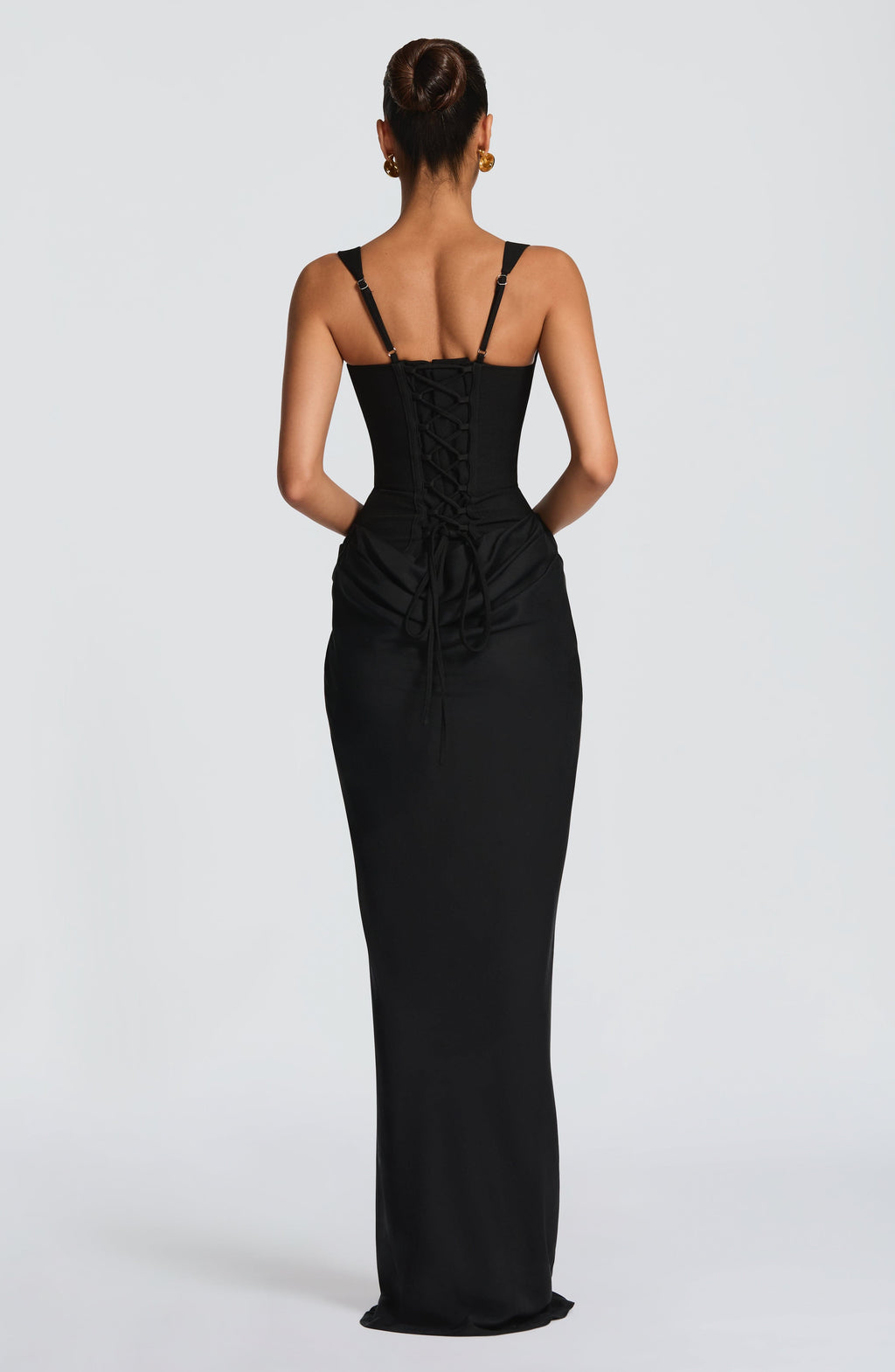 Women's Draped Satin Maxi Gown