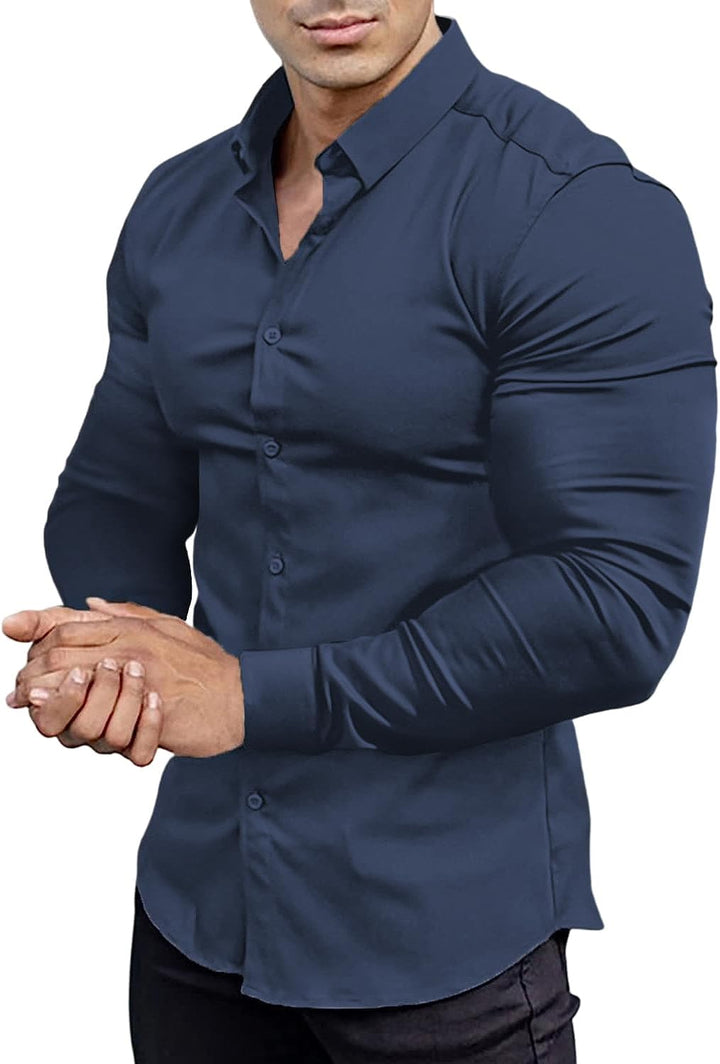 Slim-fit wrinkle-free shirt for men