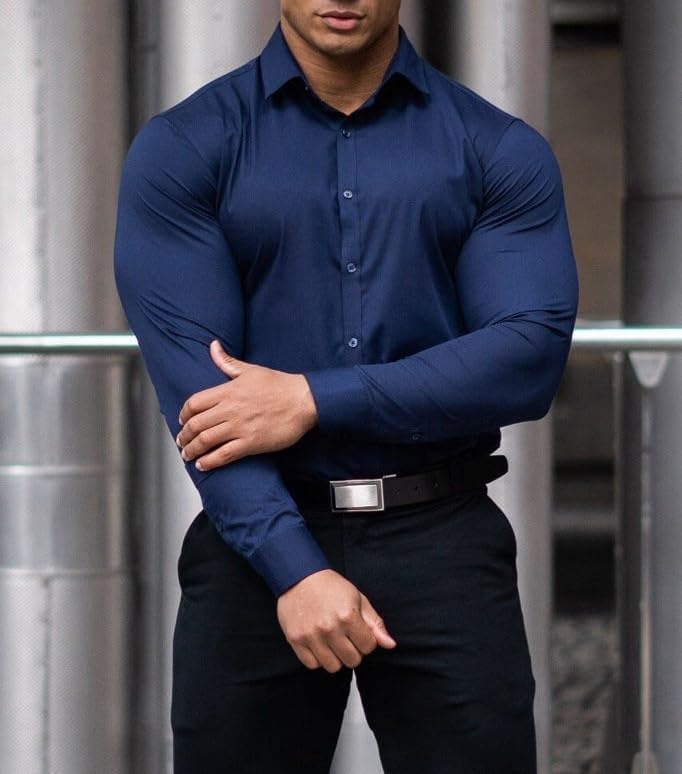 Slim-fit wrinkle-free shirt for men