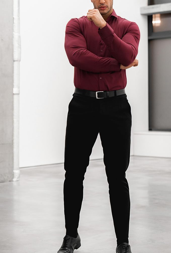 Slim-fit wrinkle-free shirt for men