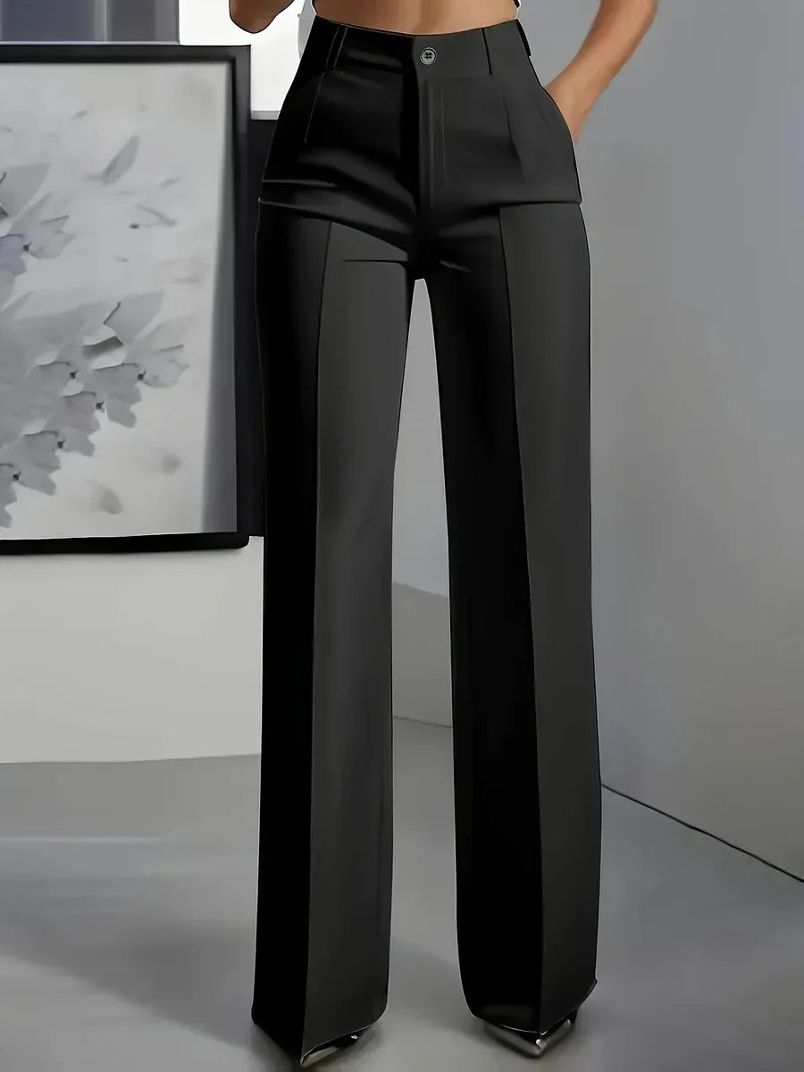 Women's High Waist Wide Leg Trousers Straight Cut