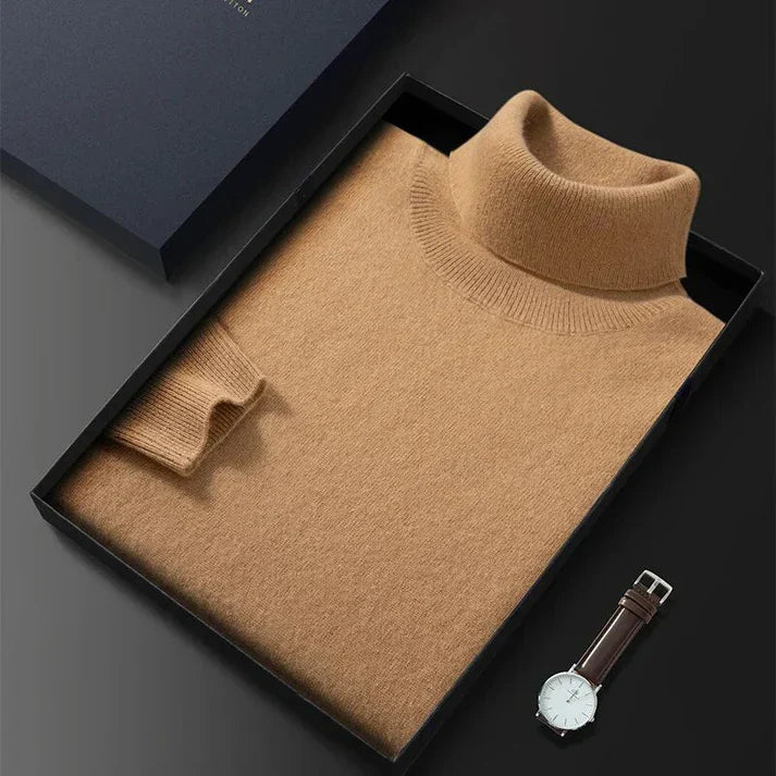 Classic cashmere turtleneck sweater for men