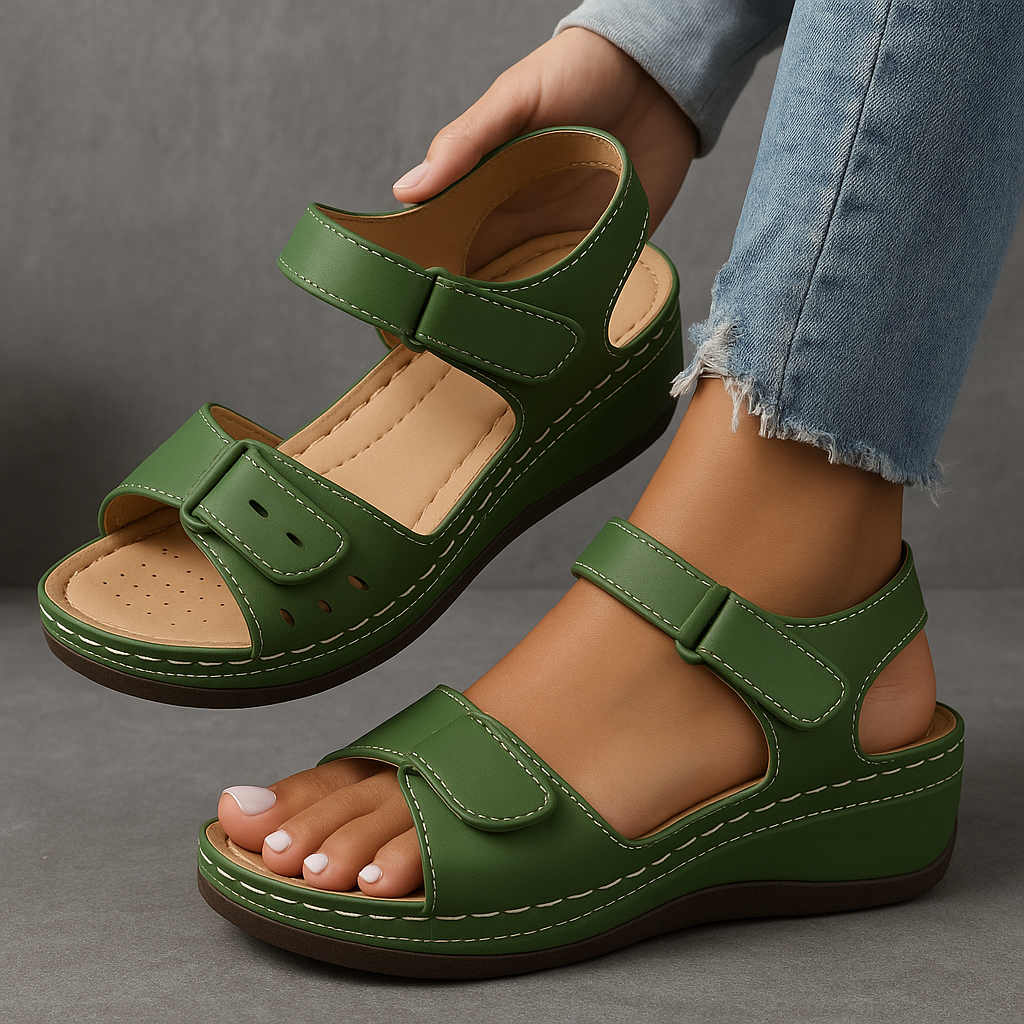 Women's Orthopedic Wedge Sandals Adjustable Strap