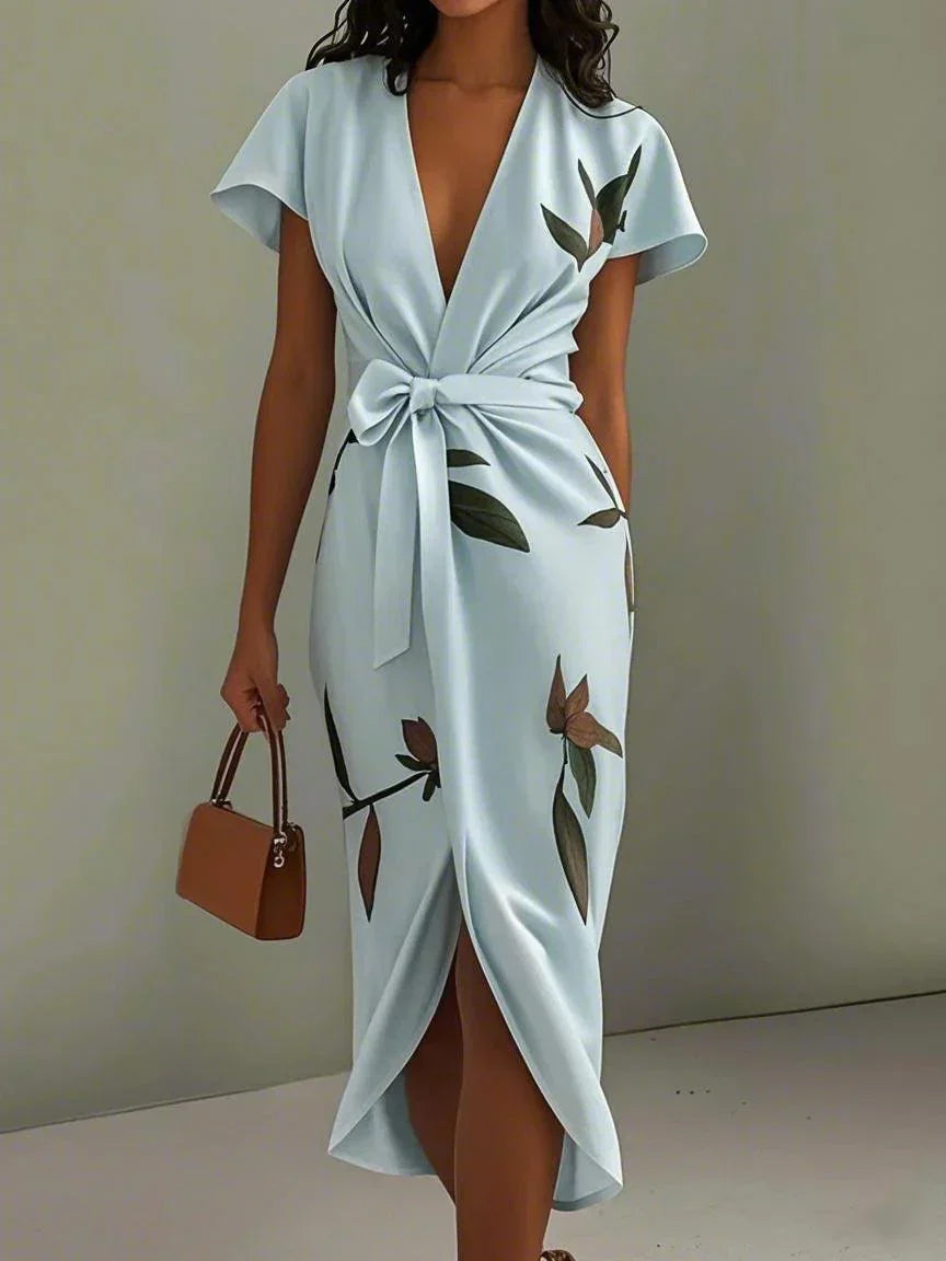 Women's Elegant Wrap Midi Dress