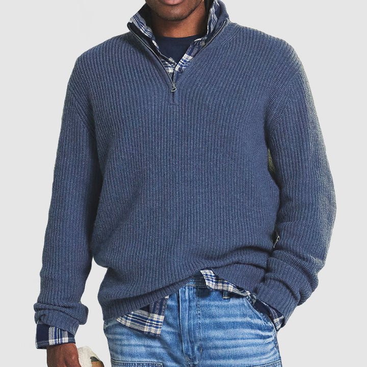 Business-casual zip sweater for men