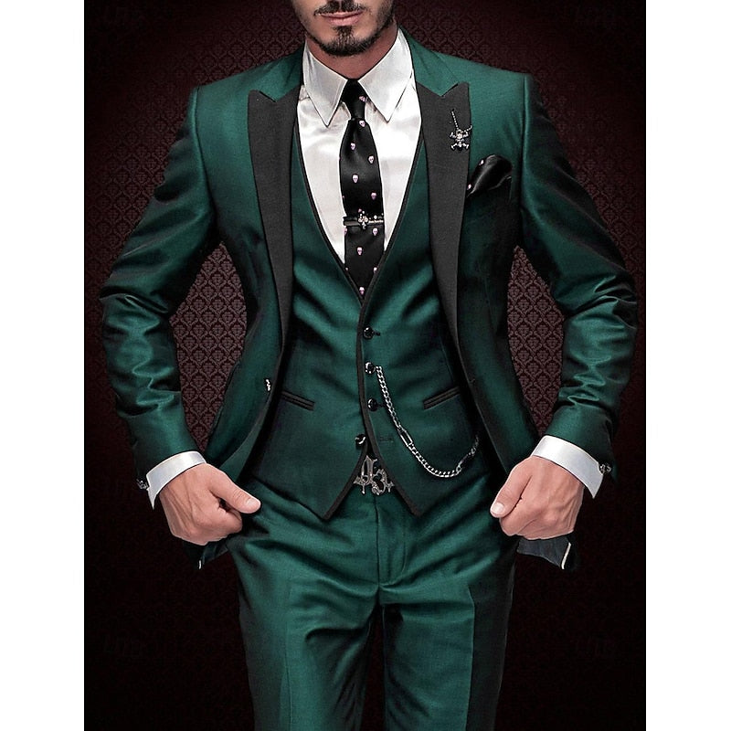 Three-piece linen suit set for men