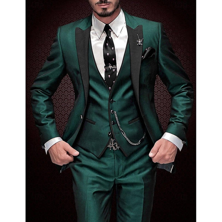 Three-piece linen suit set for men