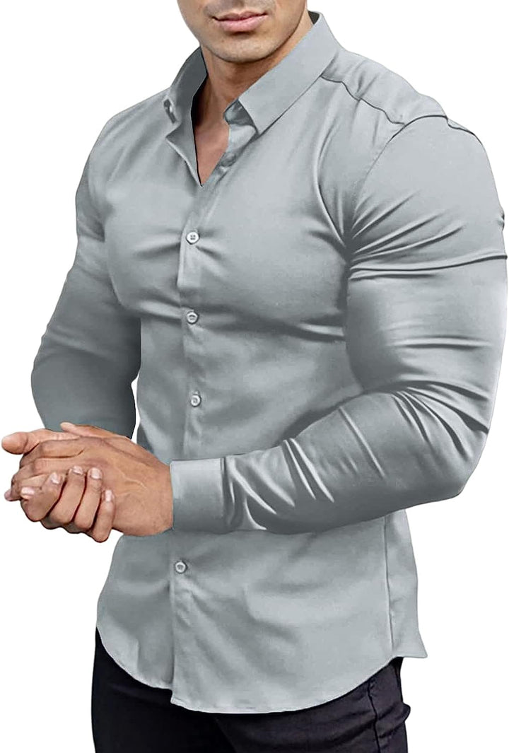 Slim-fit wrinkle-free shirt for men