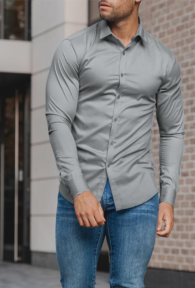 Slim-fit wrinkle-free shirt for men
