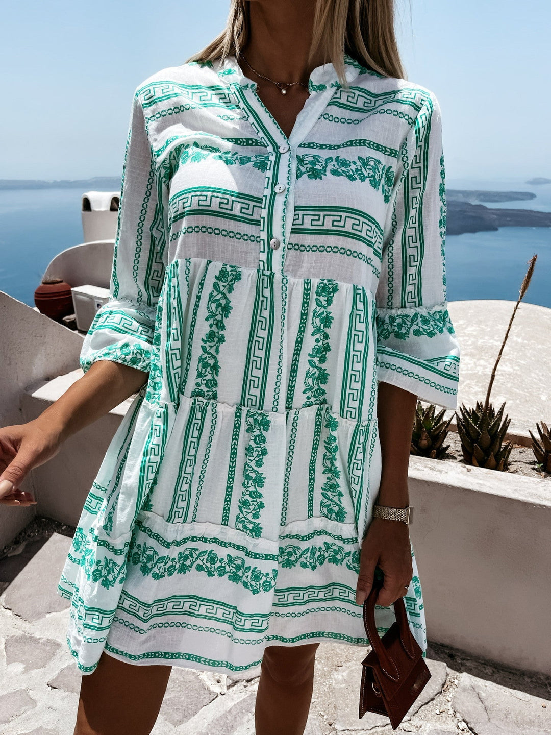Flowy boho ruffle dress for women