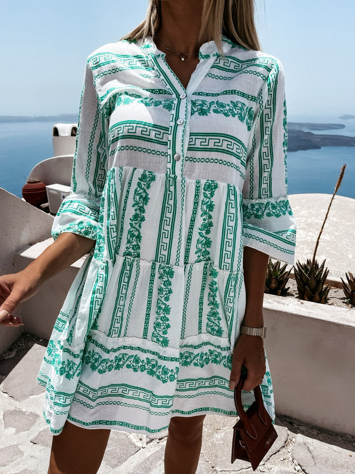 Flowy boho ruffle dress for women