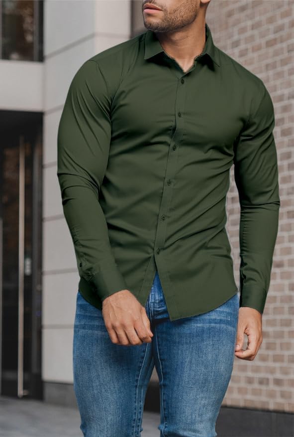 Slim-fit wrinkle-free shirt for men