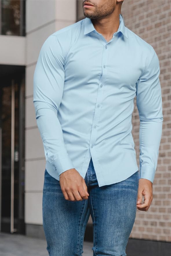 Slim-fit wrinkle-free shirt for men